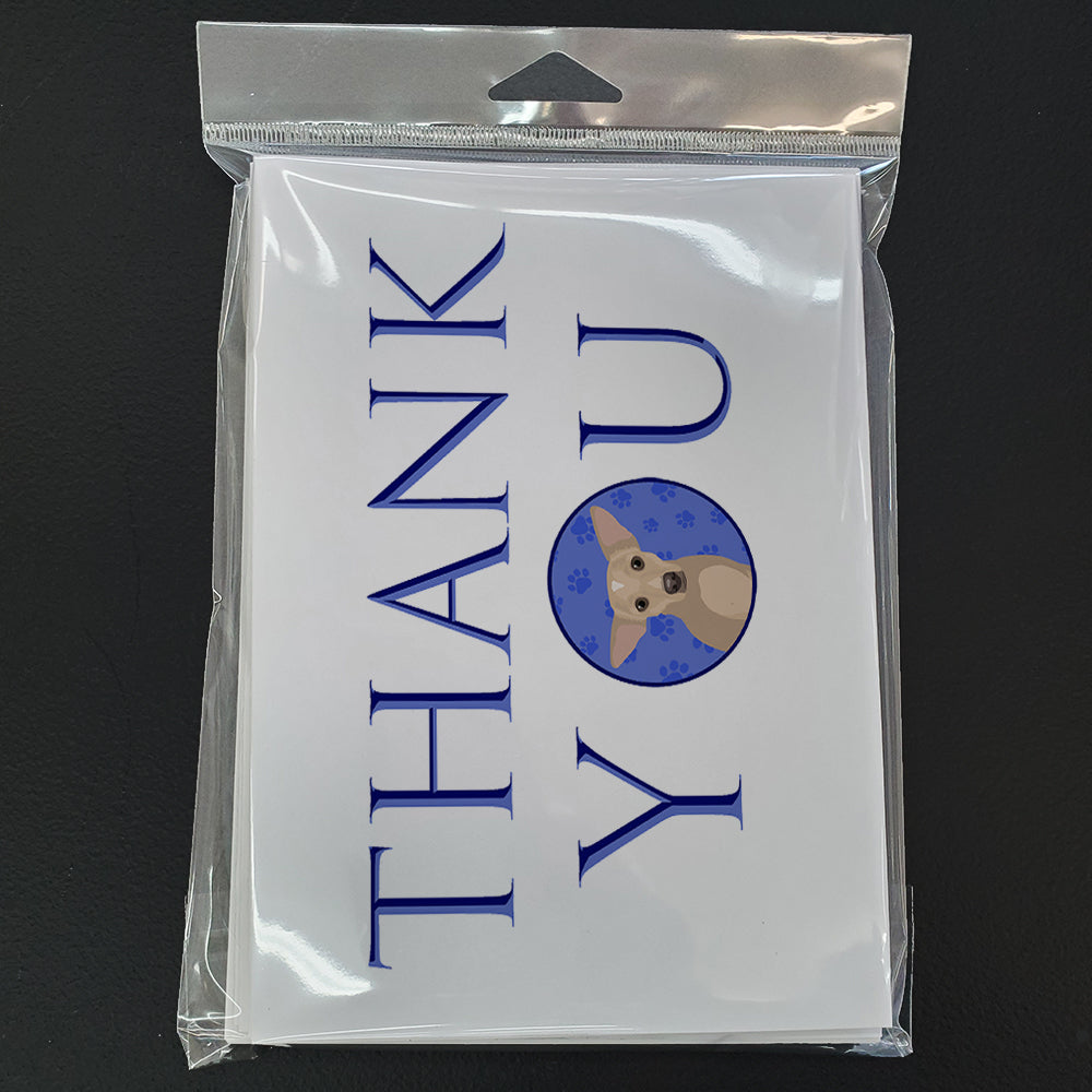 Chihuahua Silver Thank You Greeting Cards and Envelopes Pack of 8 - the-store.com