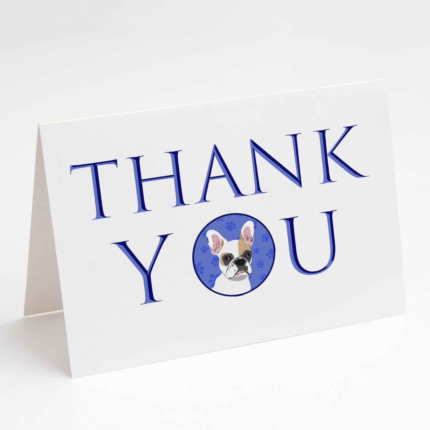 Buy this French Bulldog White #1 Thank You Greeting Cards and Envelopes Pack of 8