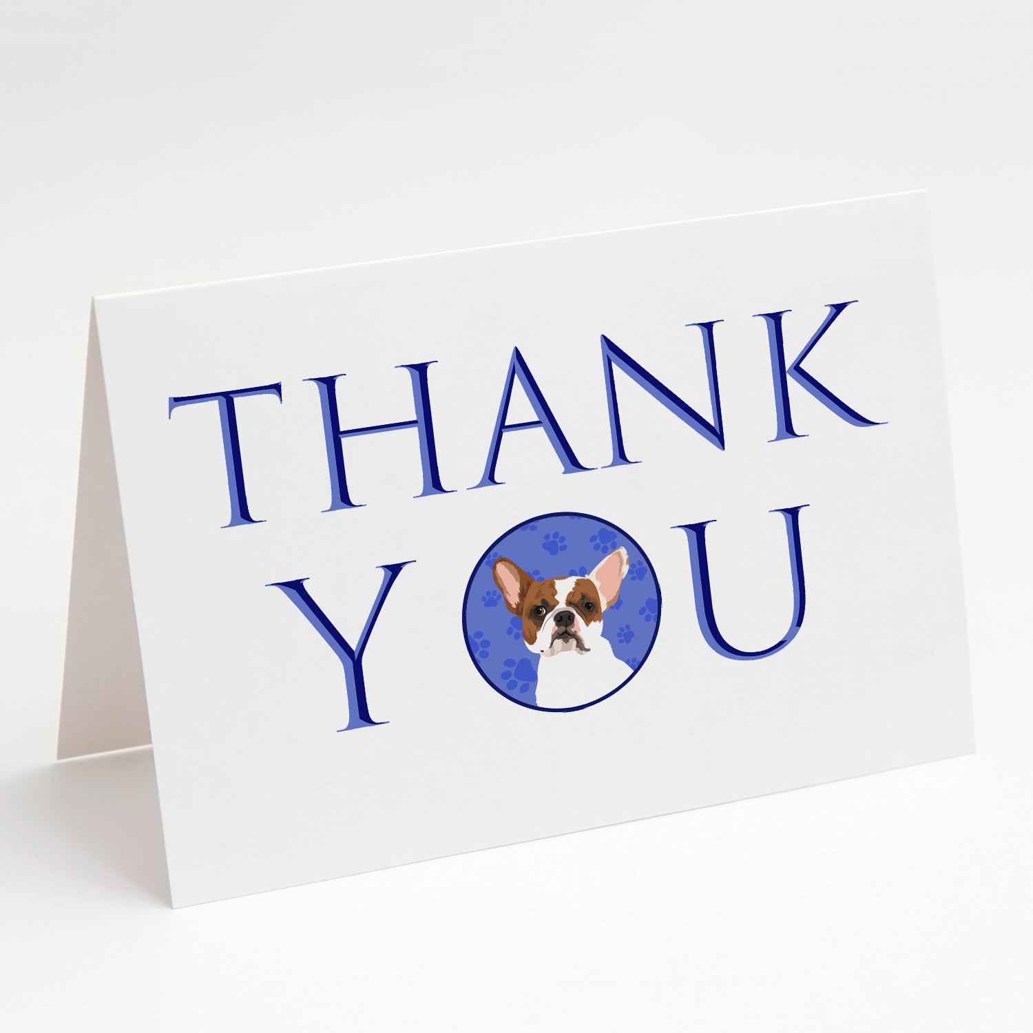 Buy this French Bulldog White #2 Thank You Greeting Cards and Envelopes Pack of 8