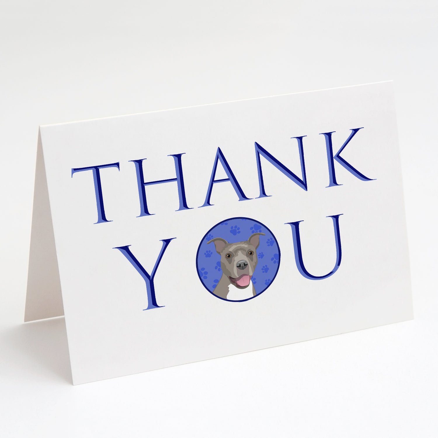 Buy this Pit Bull Blue #1 Thank You Greeting Cards and Envelopes Pack of 8