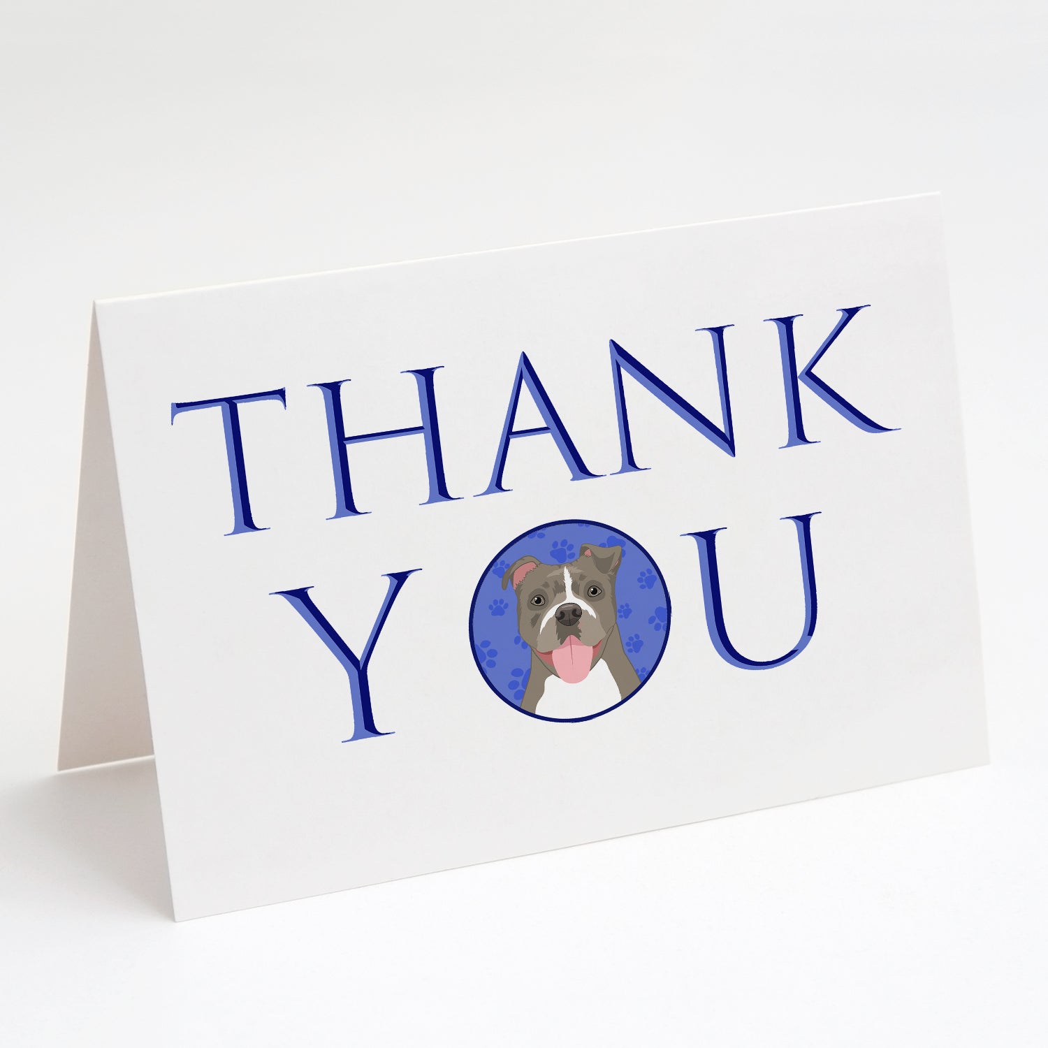 Buy this Pit Bull Blue #2 Thank You Greeting Cards and Envelopes Pack of 8
