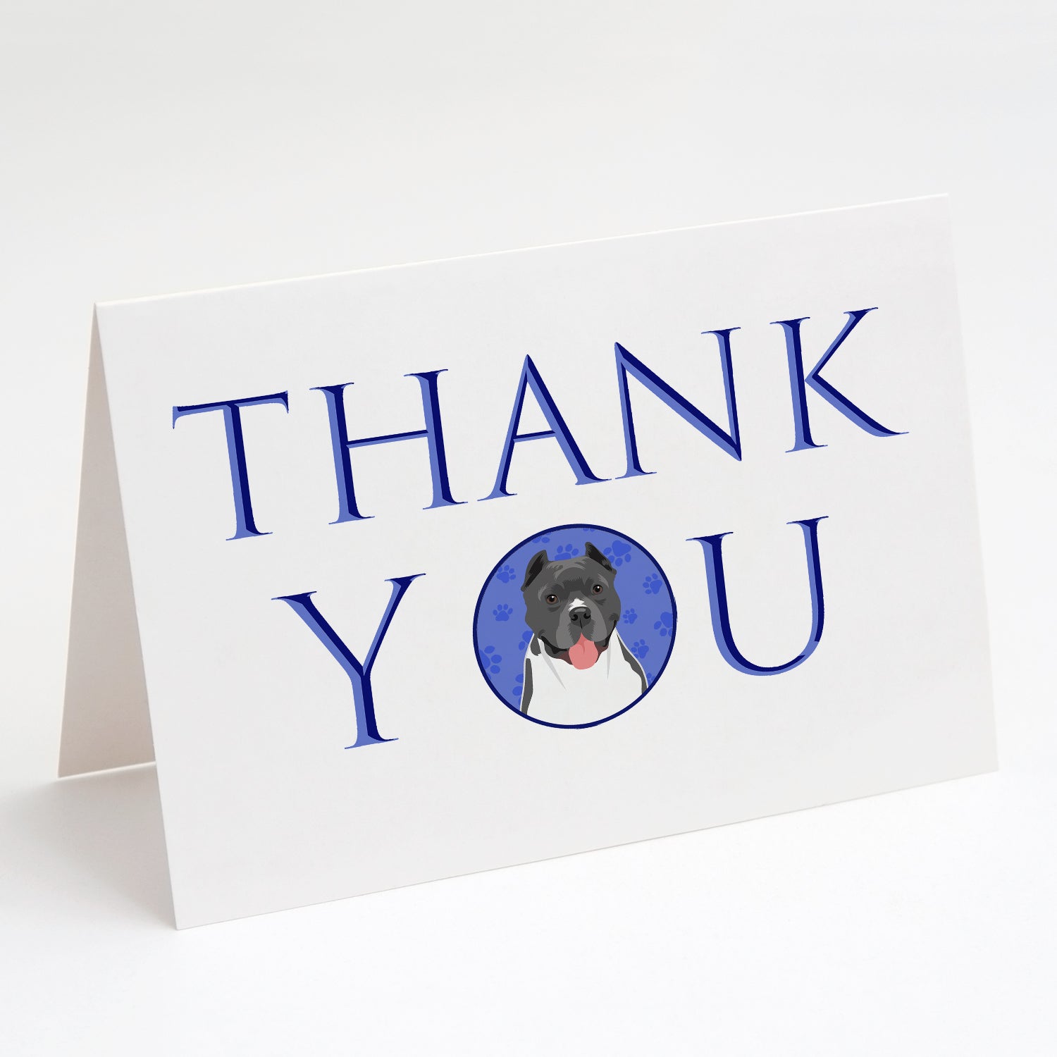 Buy this Pit Bull Blue #7 Thank You Greeting Cards and Envelopes Pack of 8