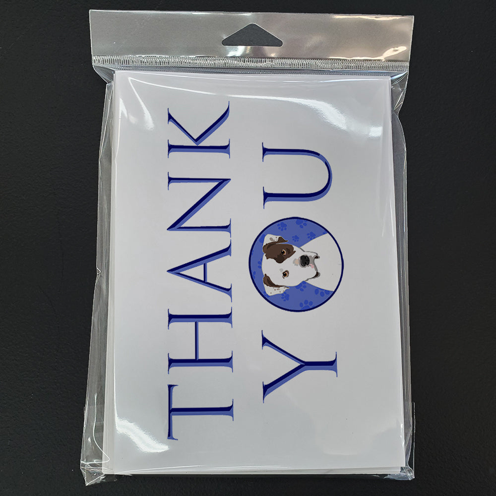 Pit Bull White #2 Thank You Greeting Cards and Envelopes Pack of 8 - the-store.com