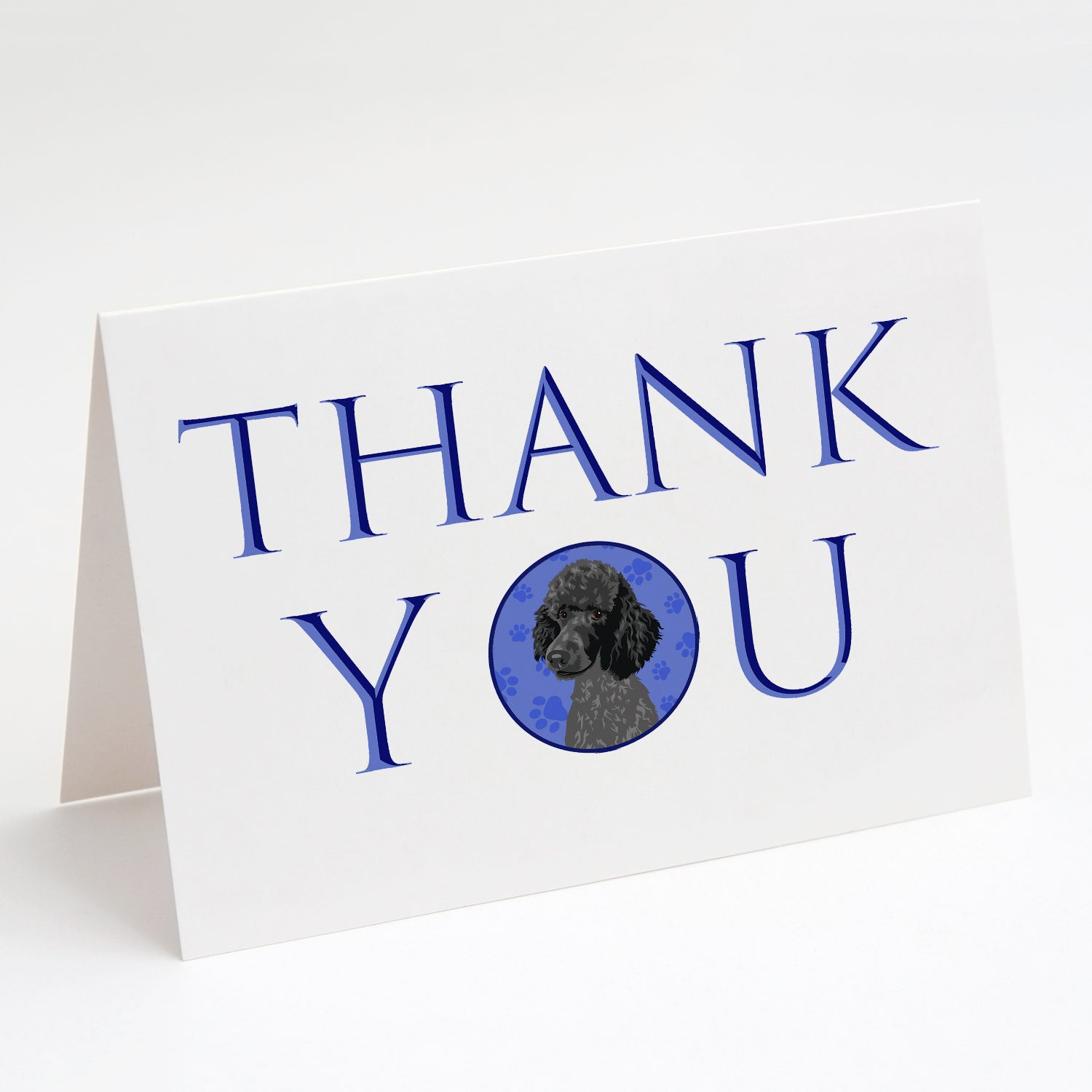 Buy this Poodle Standard Black Thank You Greeting Cards and Envelopes Pack of 8