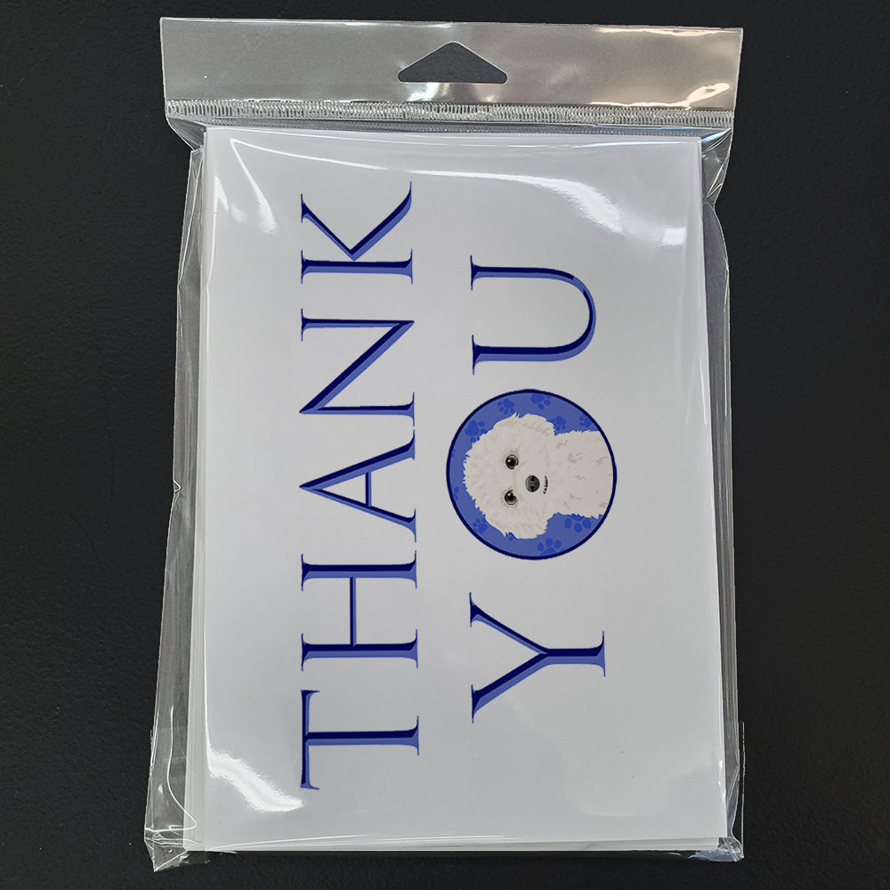 Poodle Toy White Thank You Greeting Cards and Envelopes Pack of 8 - the-store.com