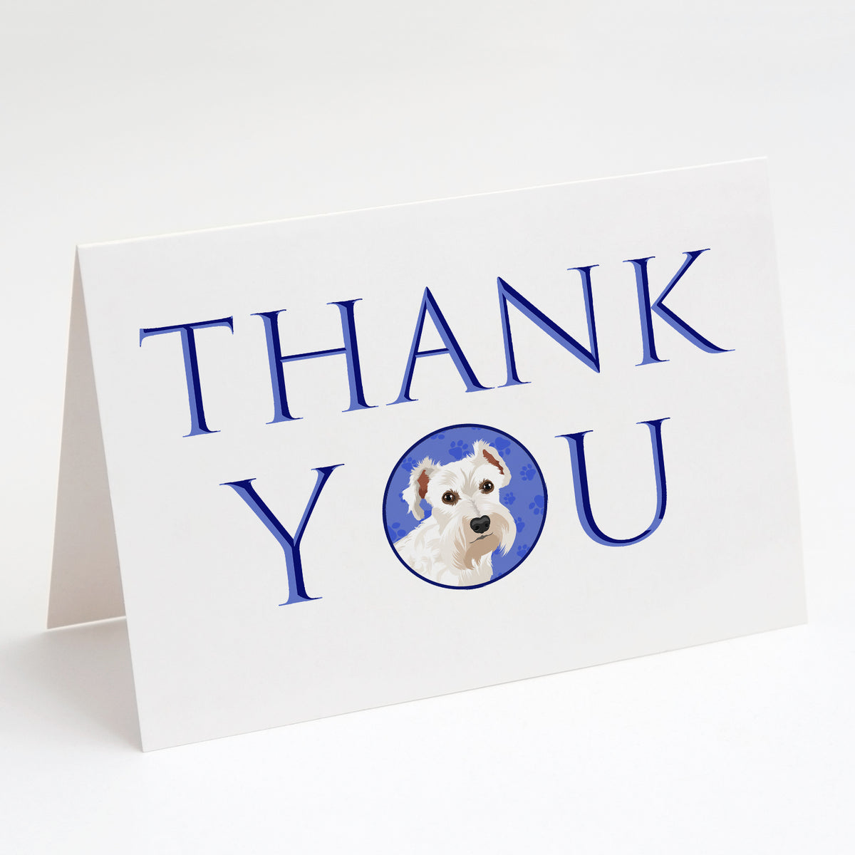 Buy this Schnauzer White #1 Thank You Greeting Cards and Envelopes Pack of 8