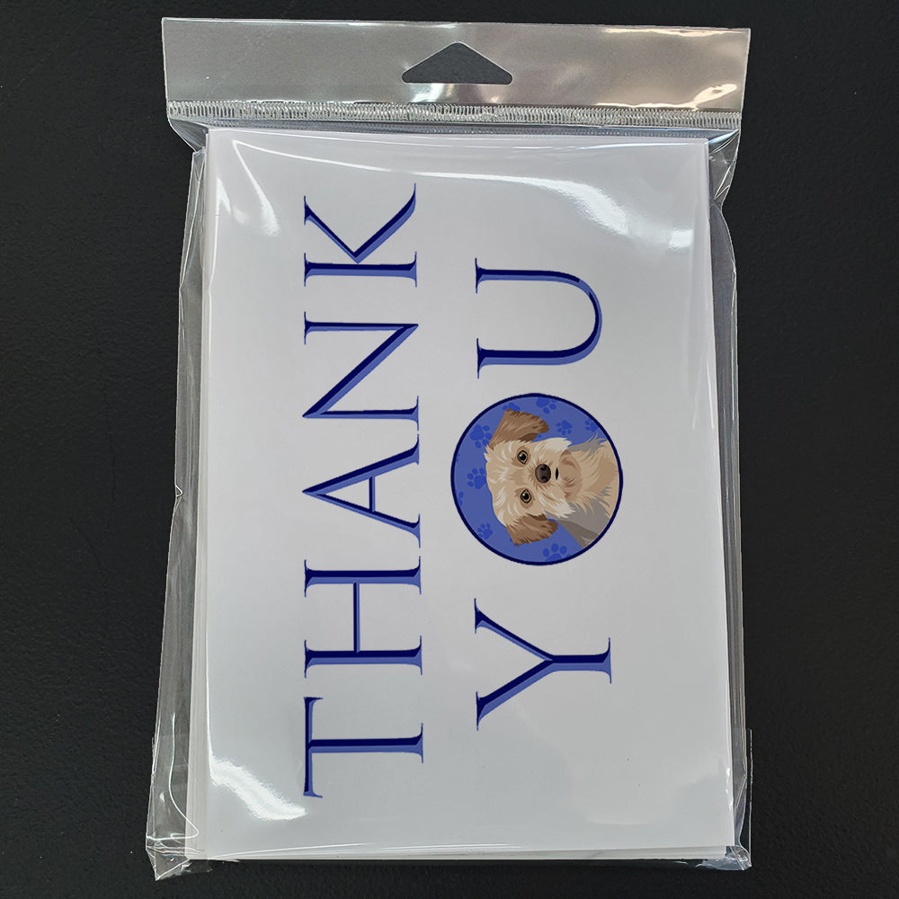 Yorkie Blue and Tan #1 Thank You Greeting Cards and Envelopes Pack of 8 - the-store.com