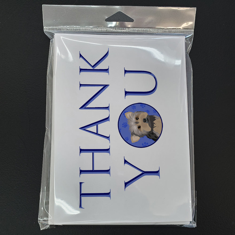 Yorkie Blue and Tan #2 Thank You Greeting Cards and Envelopes Pack of 8 - the-store.com