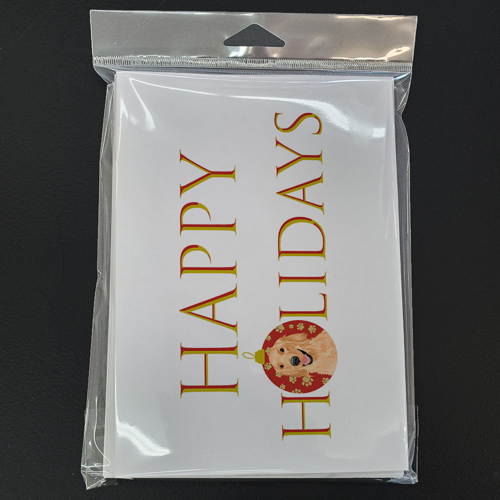 Golden Retriever Gold #1 Happy Holidays Greeting Cards and Envelopes Pack of 8 - the-store.com