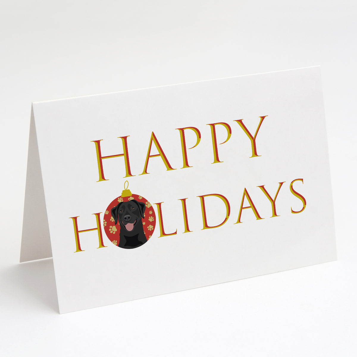 Buy this Labrador Retriever Black #1 Happy Holidays Greeting Cards and Envelopes Pack of 8