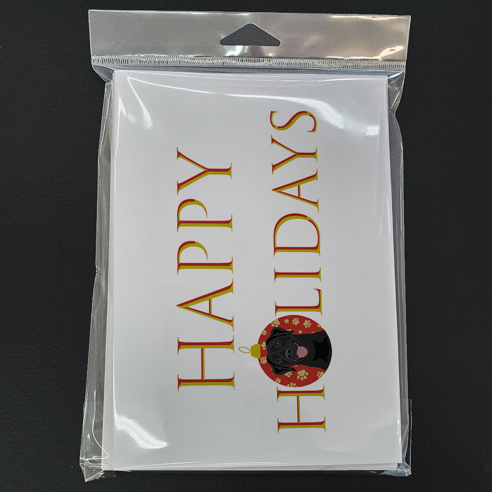Labrador Retriever Black #1 Happy Holidays Greeting Cards and Envelopes Pack of 8 - the-store.com