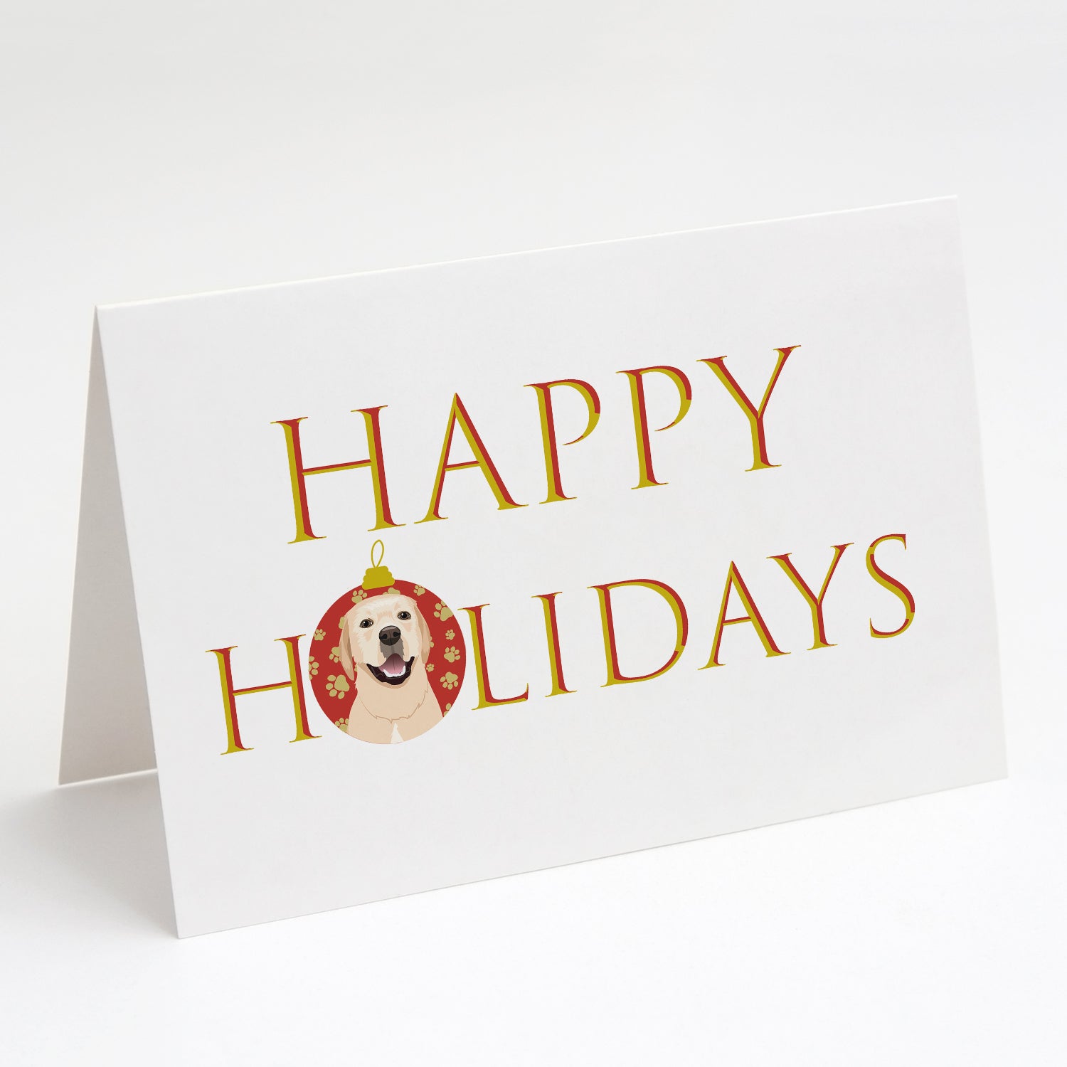 Buy this Labrador Retriever Yellow #2 Happy Holidays Greeting Cards and Envelopes Pack of 8