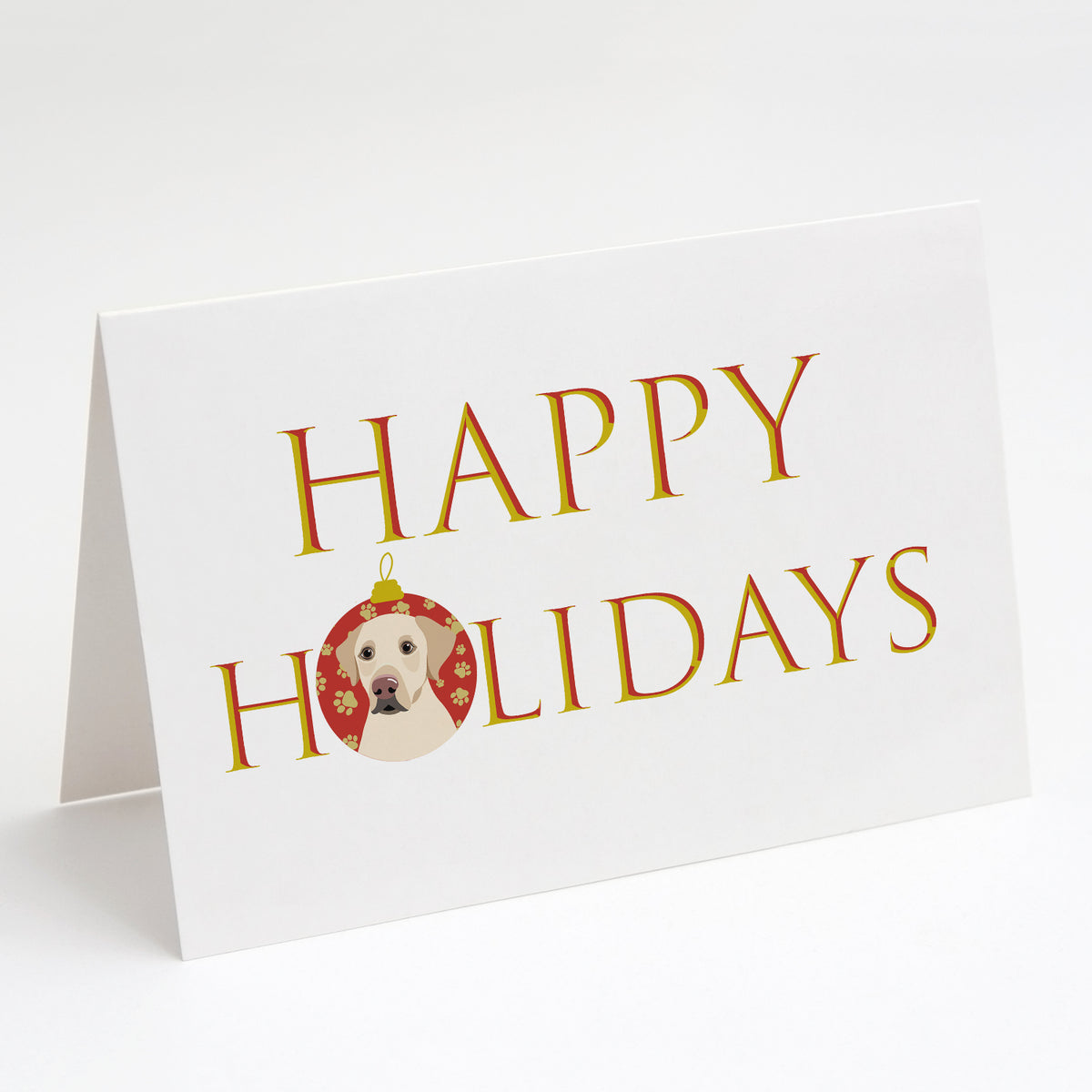 Buy this Labrador Retriever Yellow #3 Happy Holidays Greeting Cards and Envelopes Pack of 8