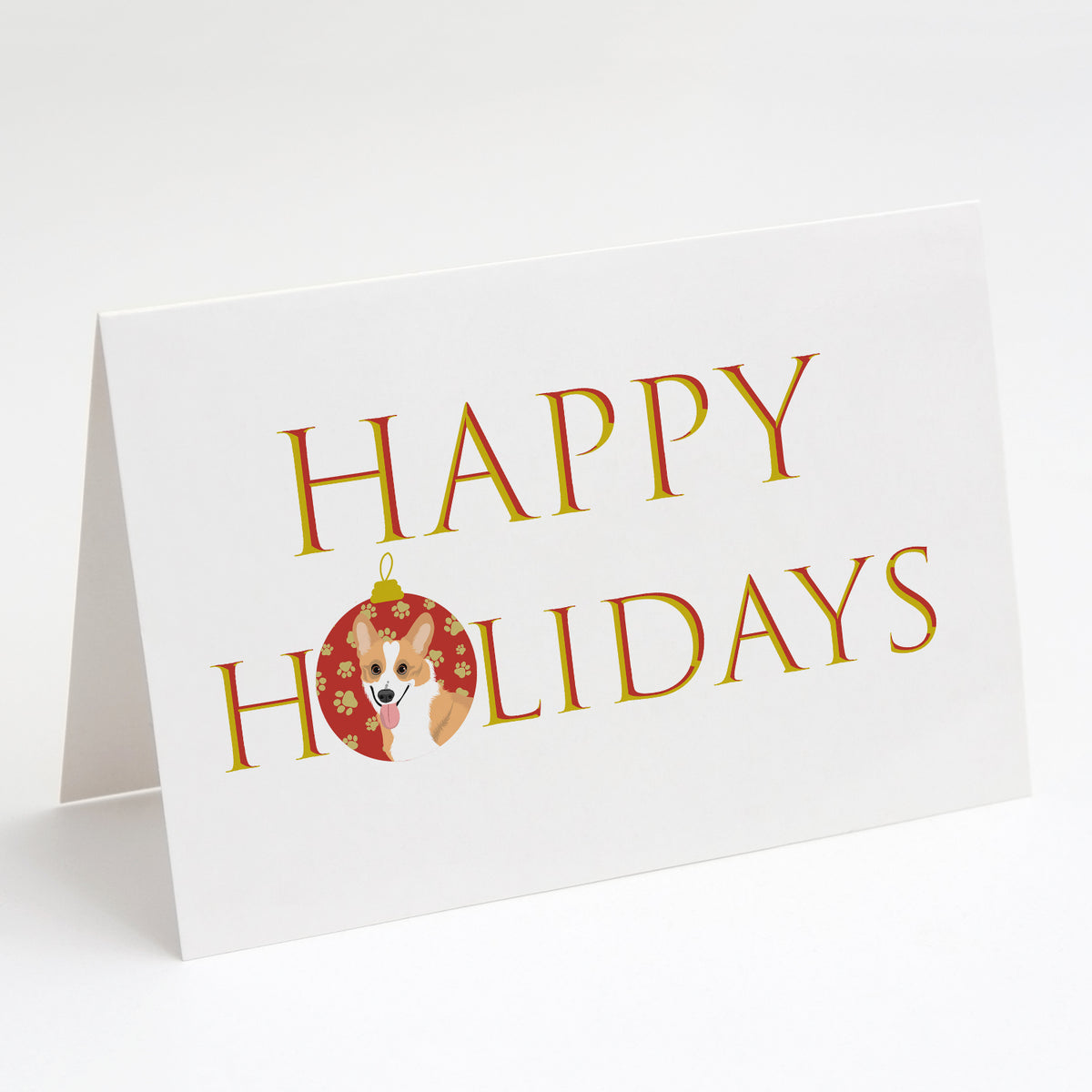 Buy this Pembroke Corgi Red and White Happy Holidays Greeting Cards and Envelopes Pack of 8