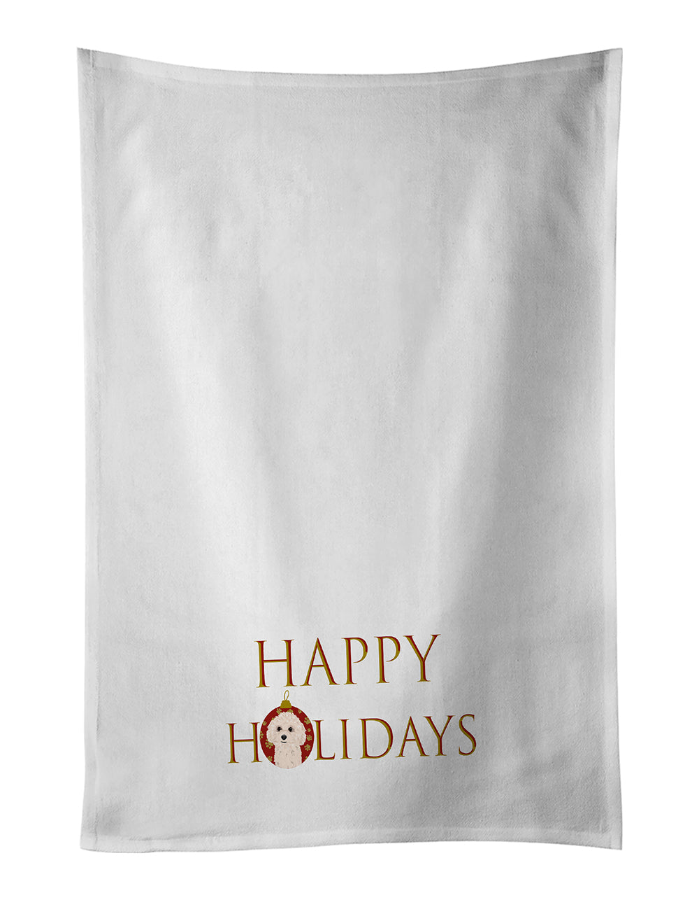 Buy this PoodleToy White Happy Holidays White Kitchen Towel Set of 2