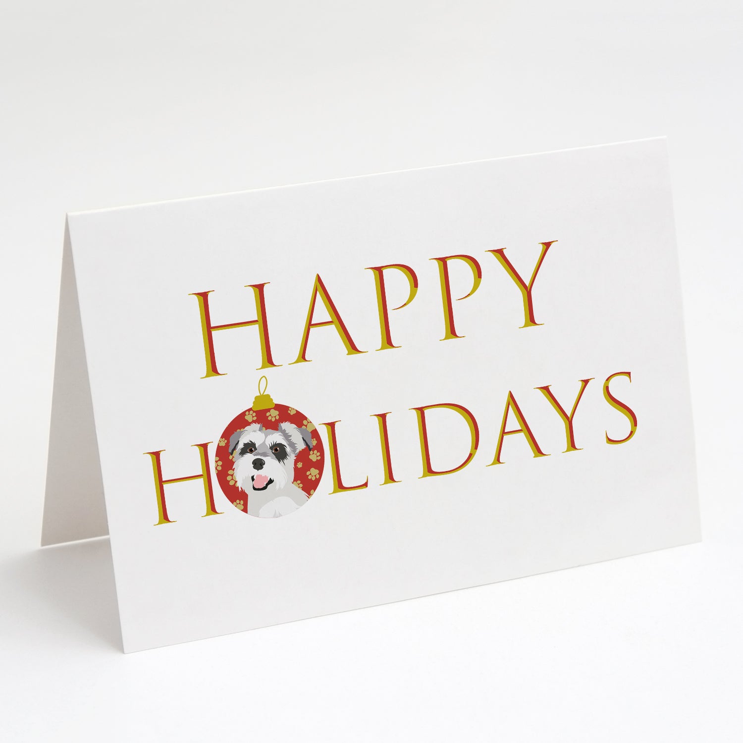 Buy this Schnauzer Salt and Pepper #2 Happy Holidays Greeting Cards and Envelopes Pack of 8