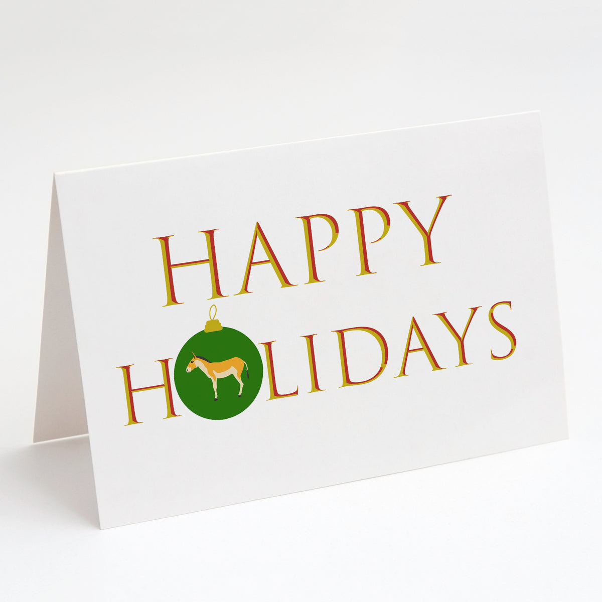 Buy this Turkmenian Kulan Donkey Happy Holidays Christmas Greeting Cards and Envelopes Pack of 8