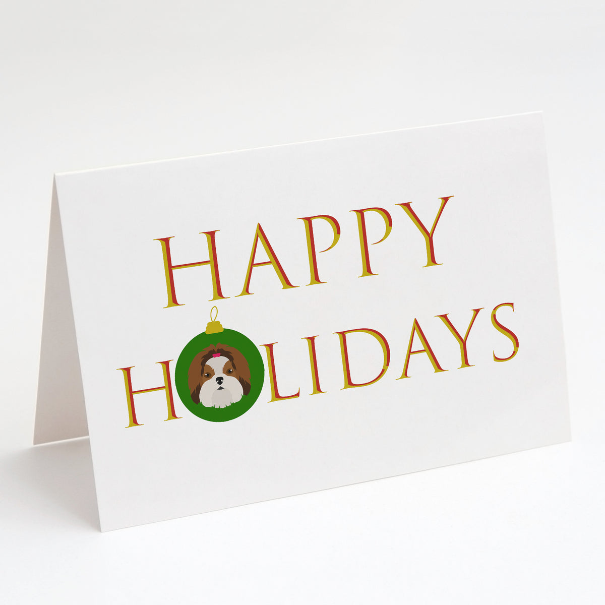 Buy this Imperial Shih Tzu Happy Holidays Christmas Greeting Cards and Envelopes Pack of 8