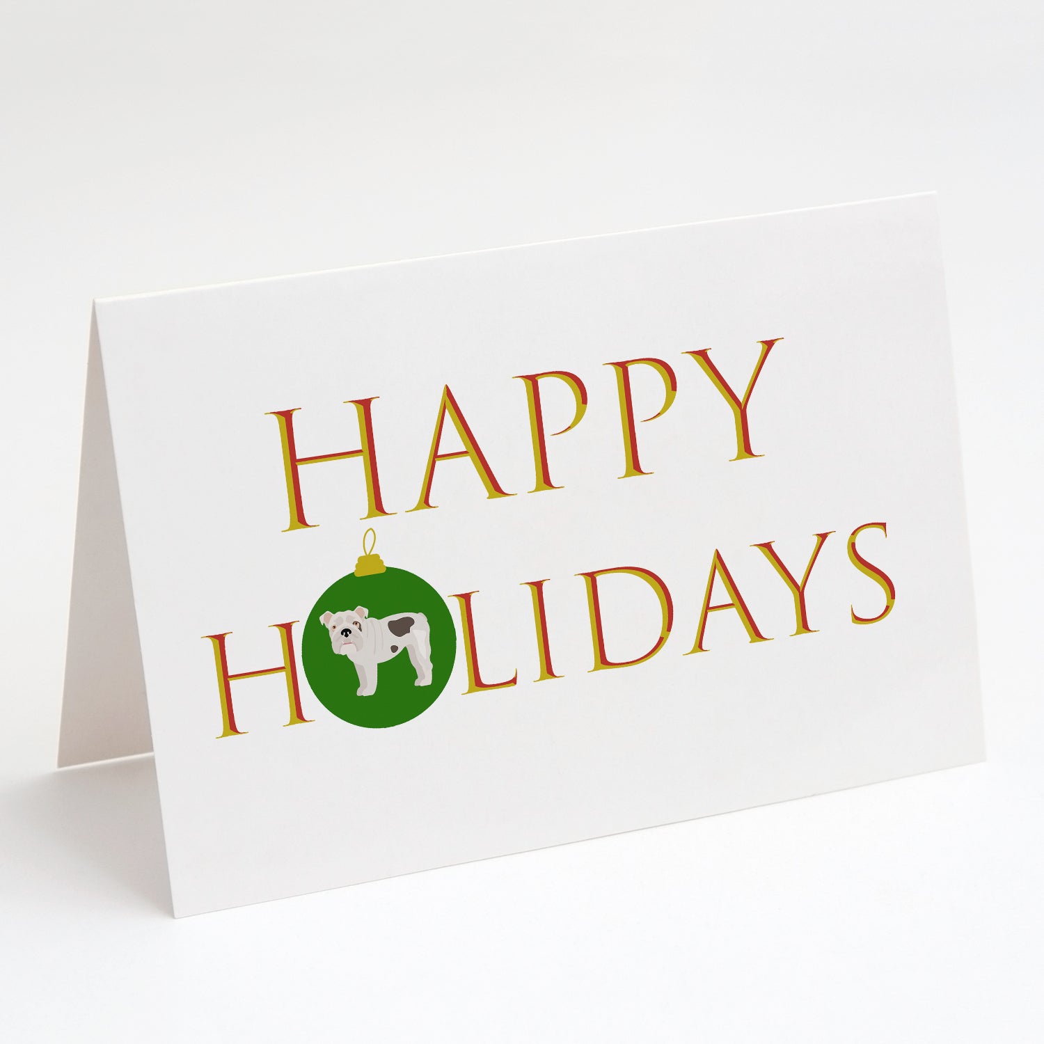 Buy this English Bulldog #2 Happy Holidays Greeting Cards and Envelopes Pack of 8