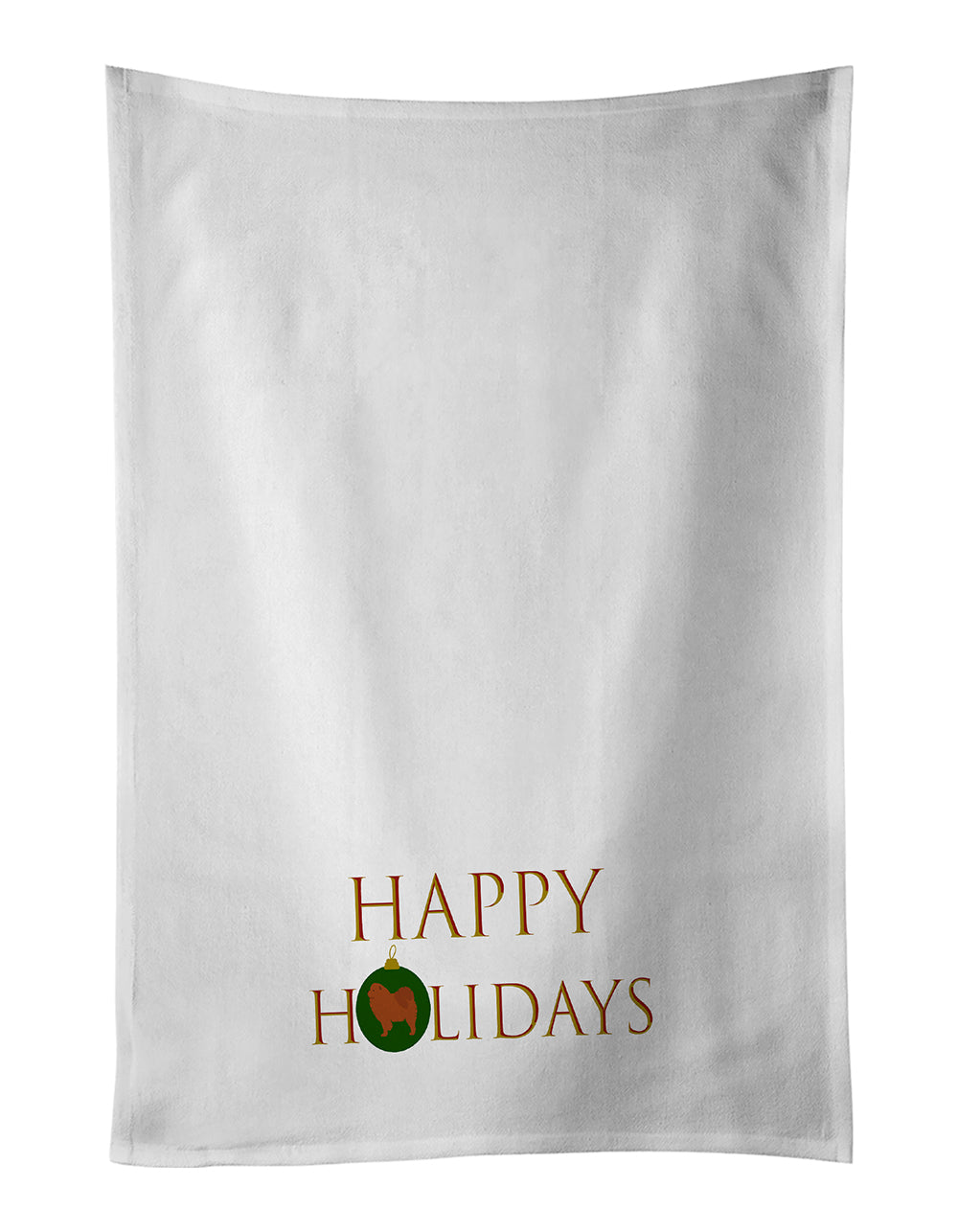 Buy this Chow Chow Happy Holidays White Kitchen Towel Set of 2