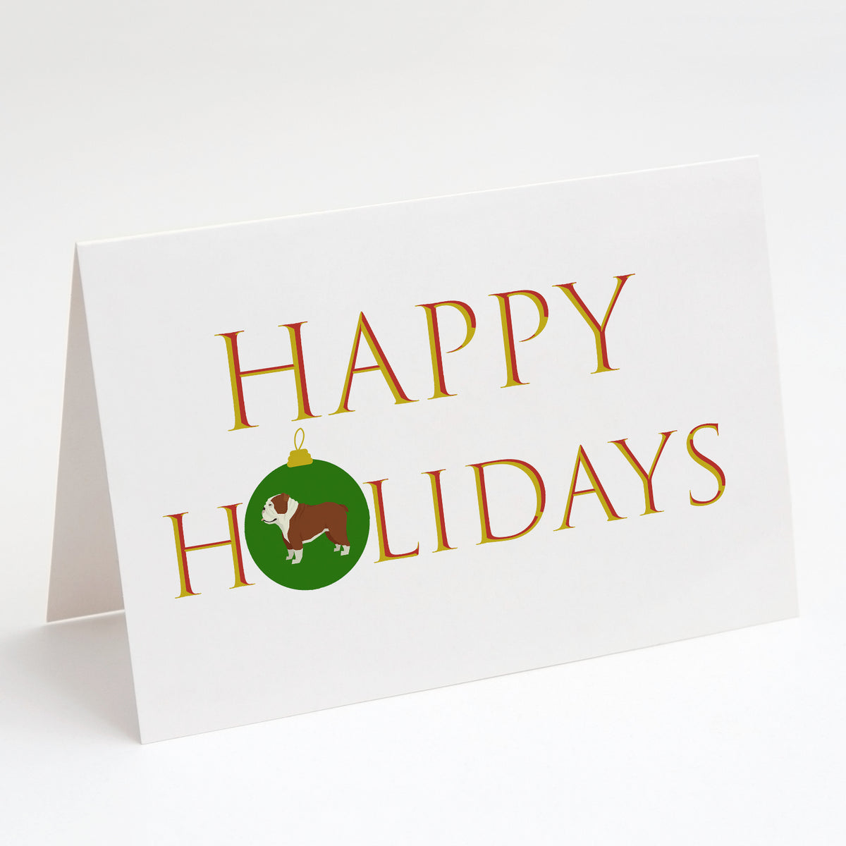 Buy this English Bulldog Happy Holidays Greeting Cards and Envelopes Pack of 8