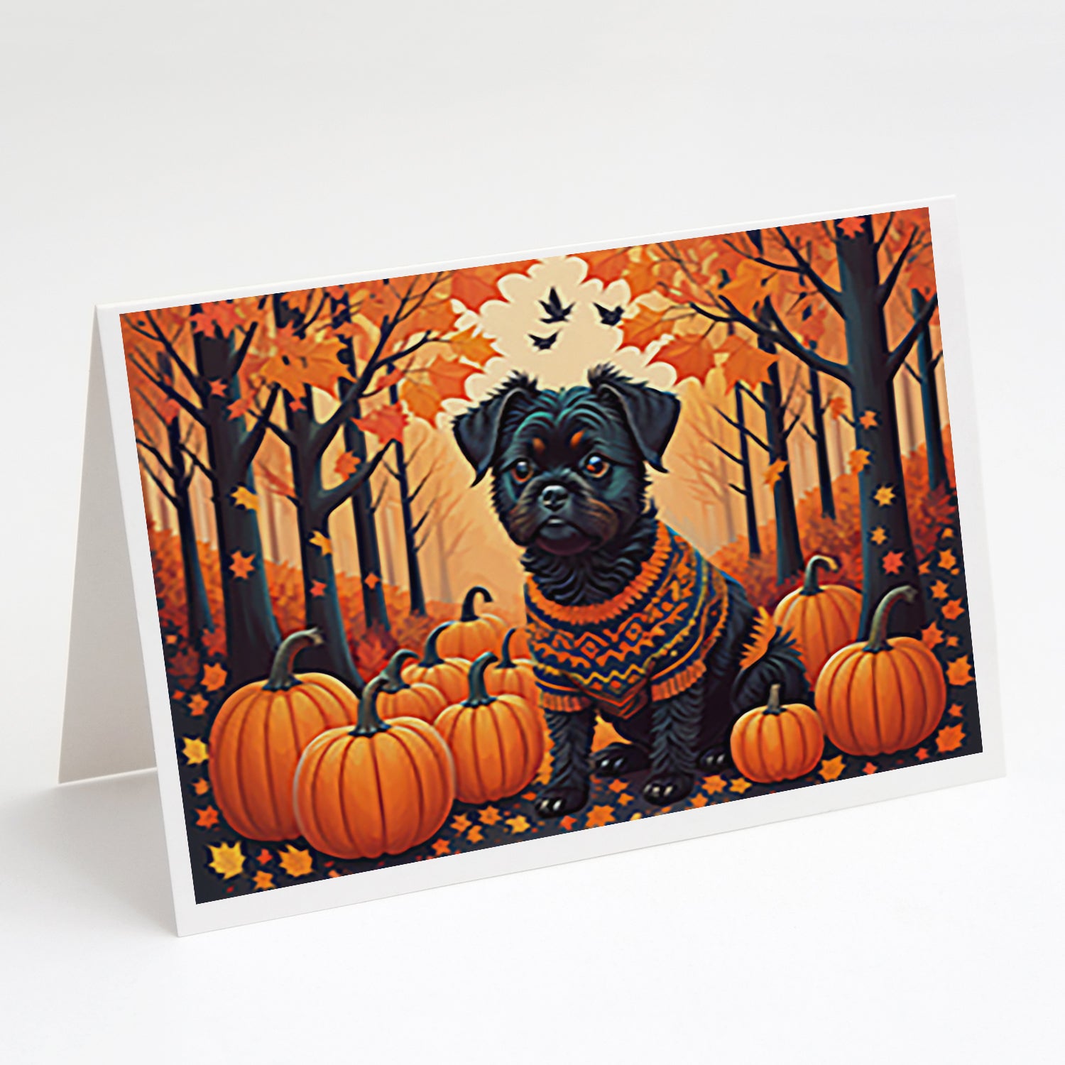 Buy this Affenpinscher Fall Greeting Cards and Envelopes Pack of 8