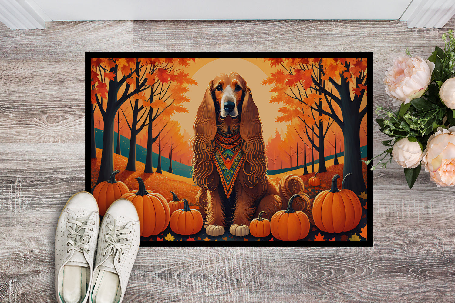 Afghan Hound Fall Indoor or Outdoor Mat 24x36