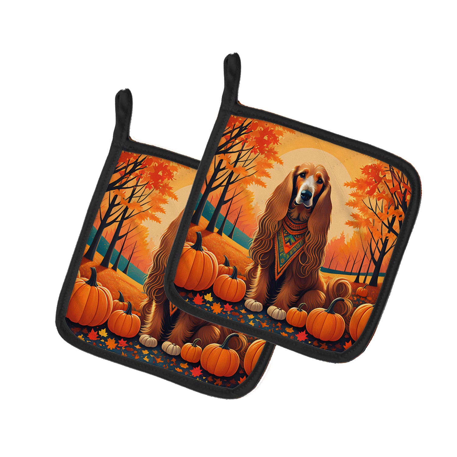 Buy this Afghan Hound Fall Pair of Pot Holders