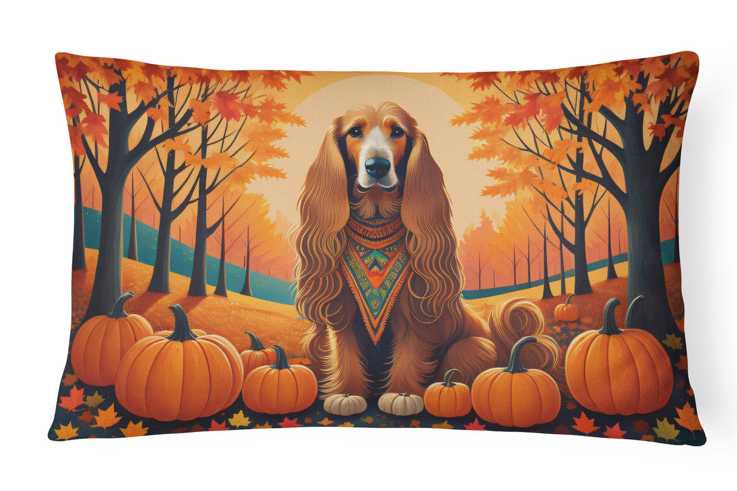 Buy this Afghan Hound Fall Fabric Decorative Pillow