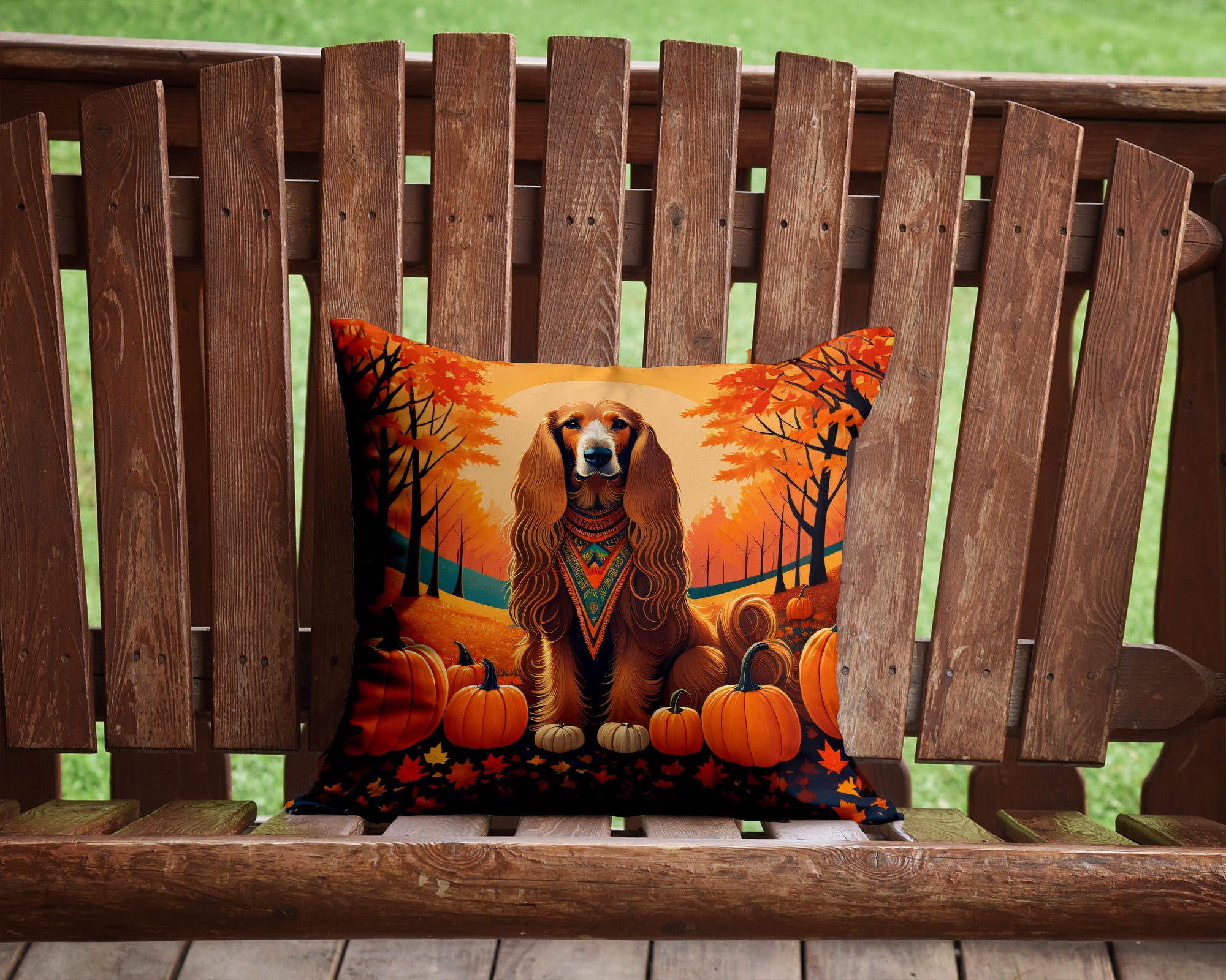 Buy this Afghan Hound Fall Fabric Decorative Pillow