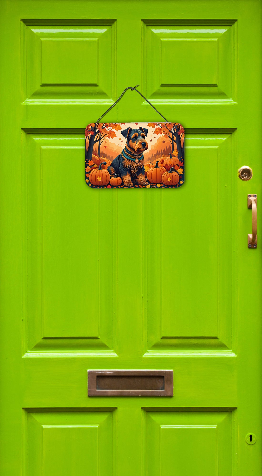 Airedale Terrier Fall Wall or Door Hanging Prints