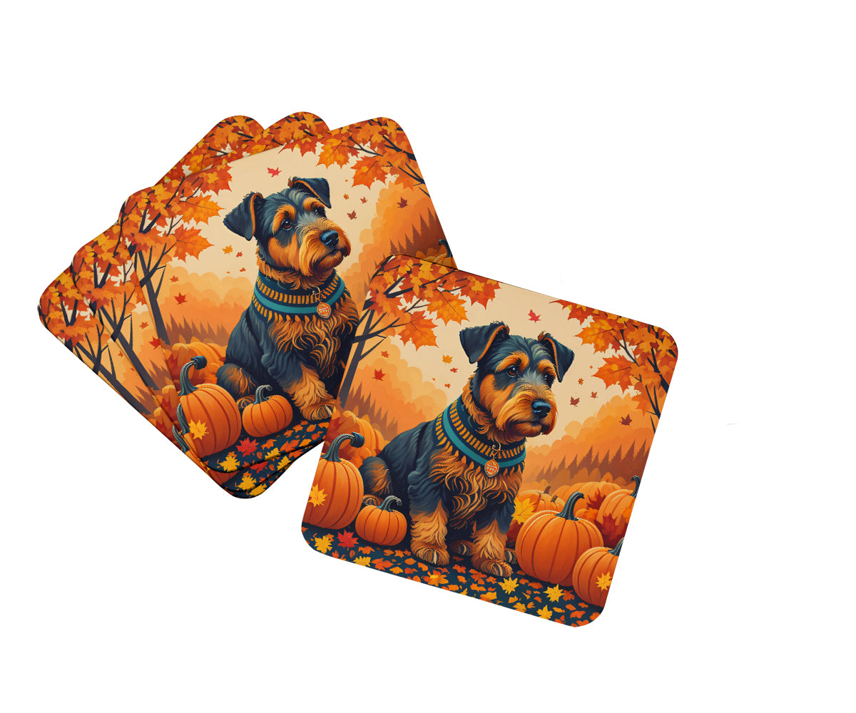 Buy this Airedale Terrier Fall Foam Coaster Set of 4