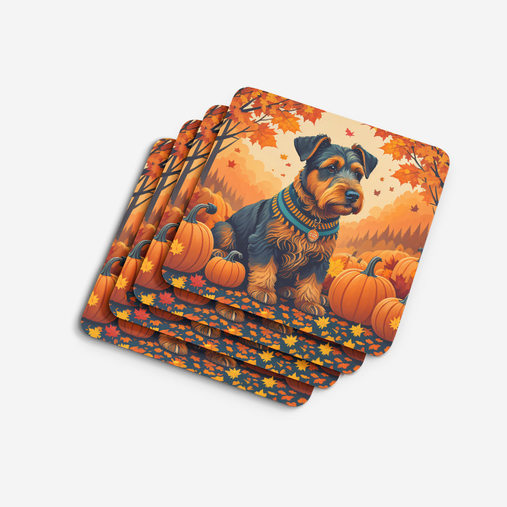 Airedale Terrier Fall Foam Coaster Set of 4