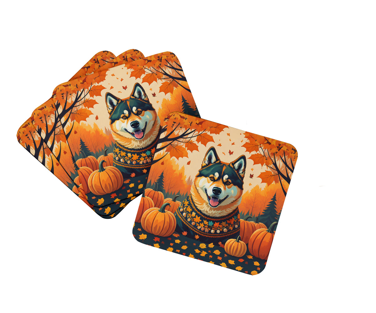 Buy this Akita Fall Foam Coaster Set of 4