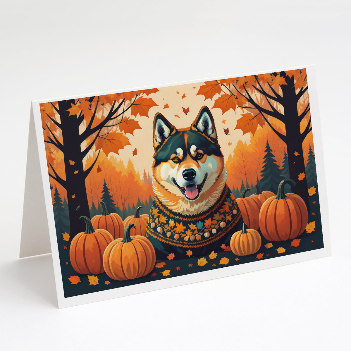 Buy this Akita Fall Greeting Cards and Envelopes Pack of 8