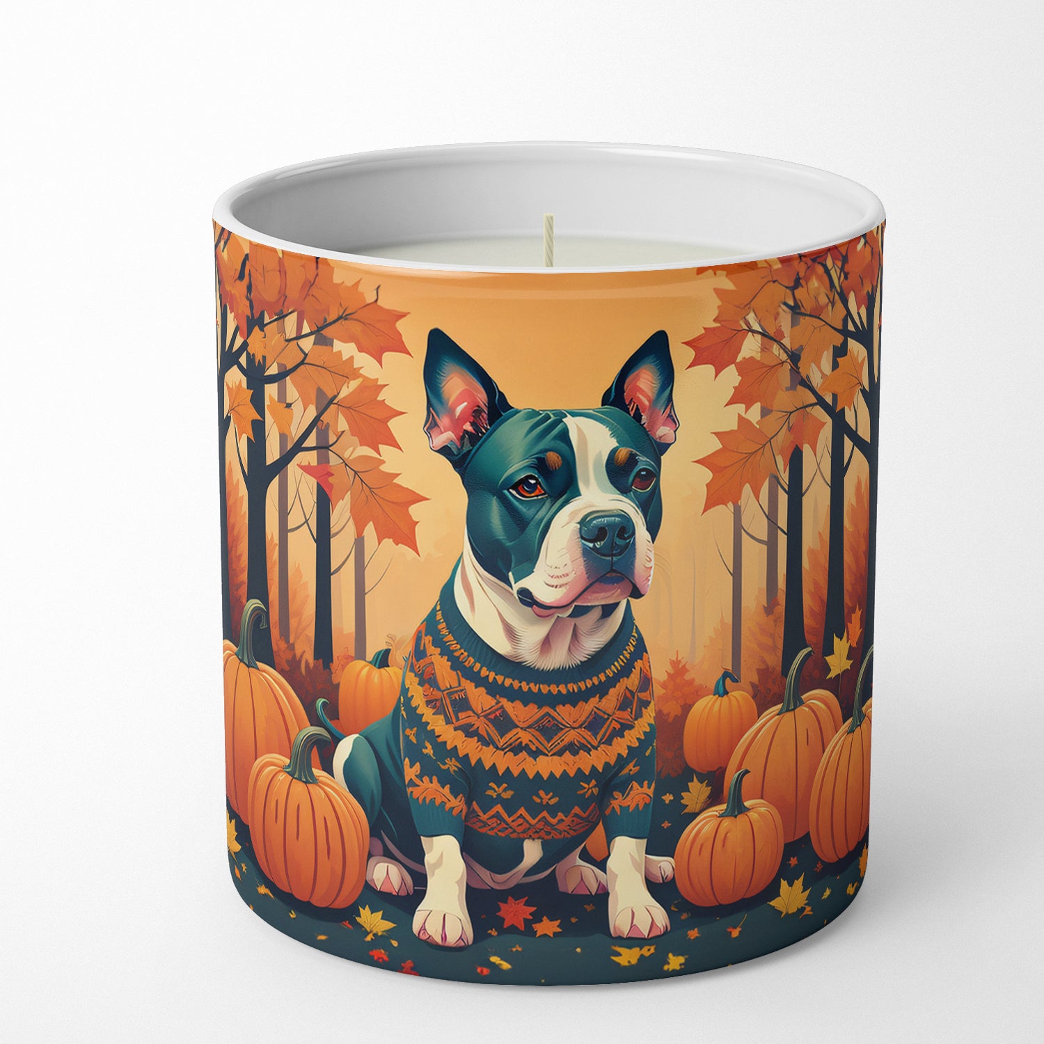 Buy this Pit Bull Terrier Fall Decorative Soy Candle