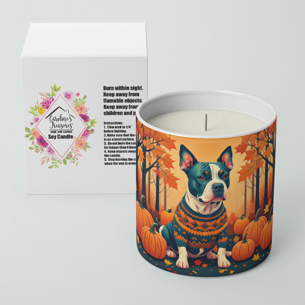 Pit Bull Terrier Fall Decorative Soy Candle