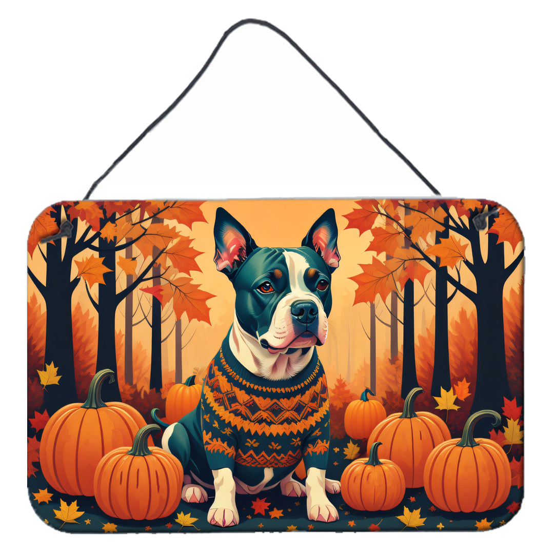Buy this Pit Bull Terrier Fall Wall or Door Hanging Prints