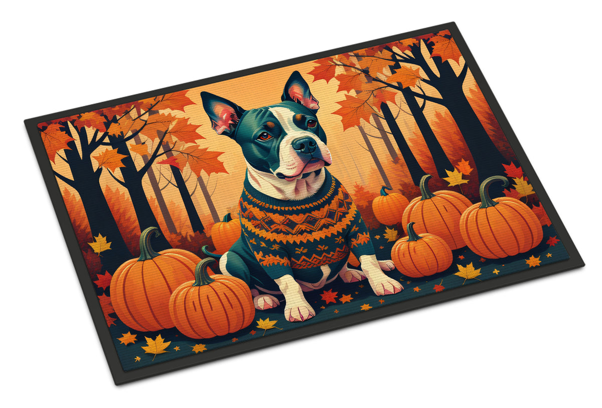 Buy this Pit Bull Terrier Fall Indoor or Outdoor Mat 24x36