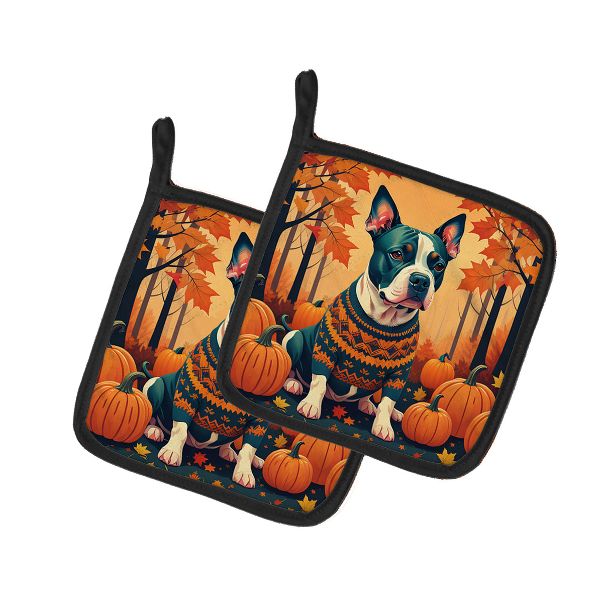 Buy this Pit Bull Terrier Fall Pair of Pot Holders