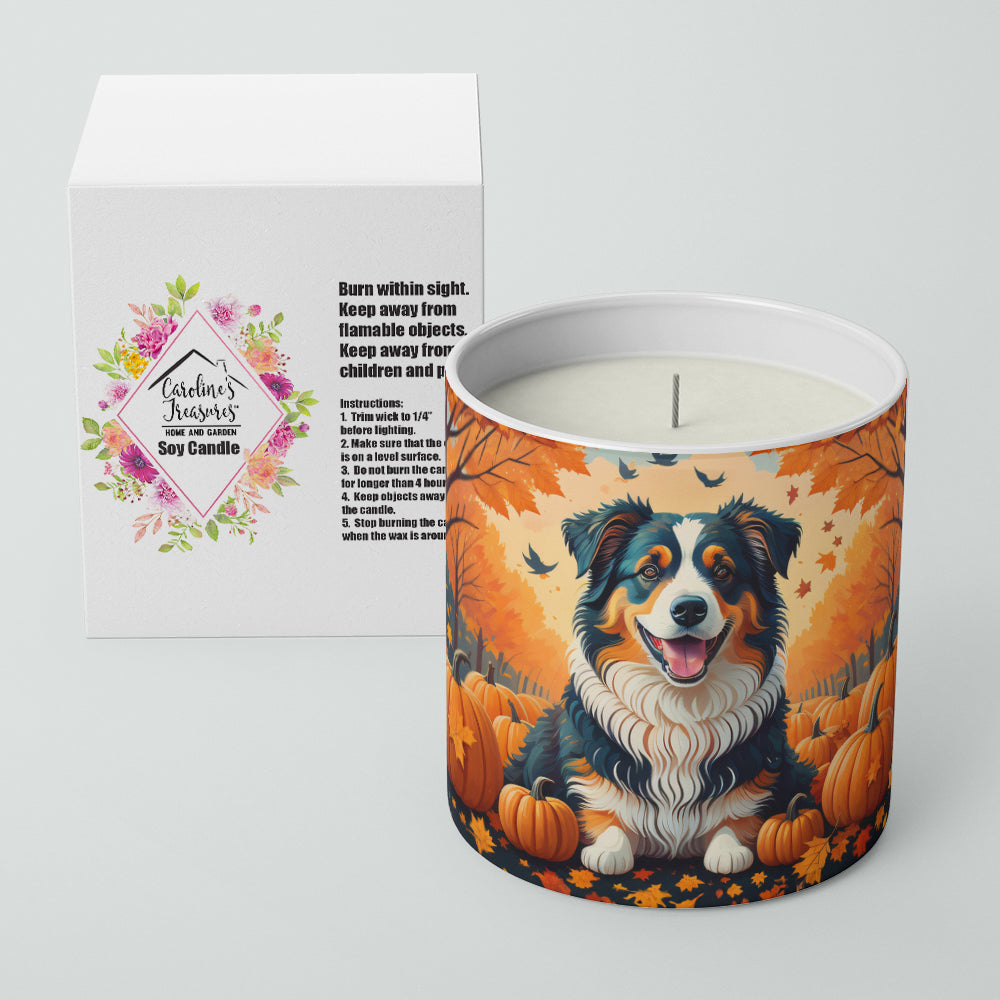 Australian Shepherd Terrier Fall Decorative Soy Candle
