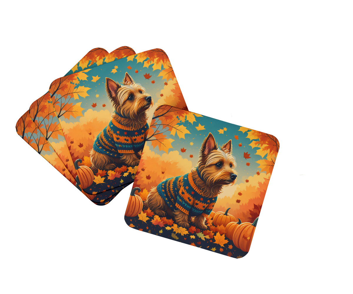 Buy this Australian Terrier Terrier Fall Foam Coaster Set of 4