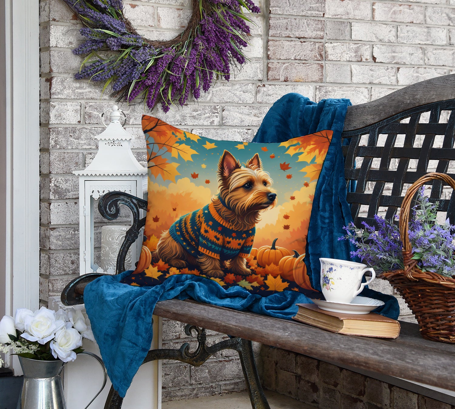 Buy this Australian Terrier Terrier Fall Fabric Decorative Pillow