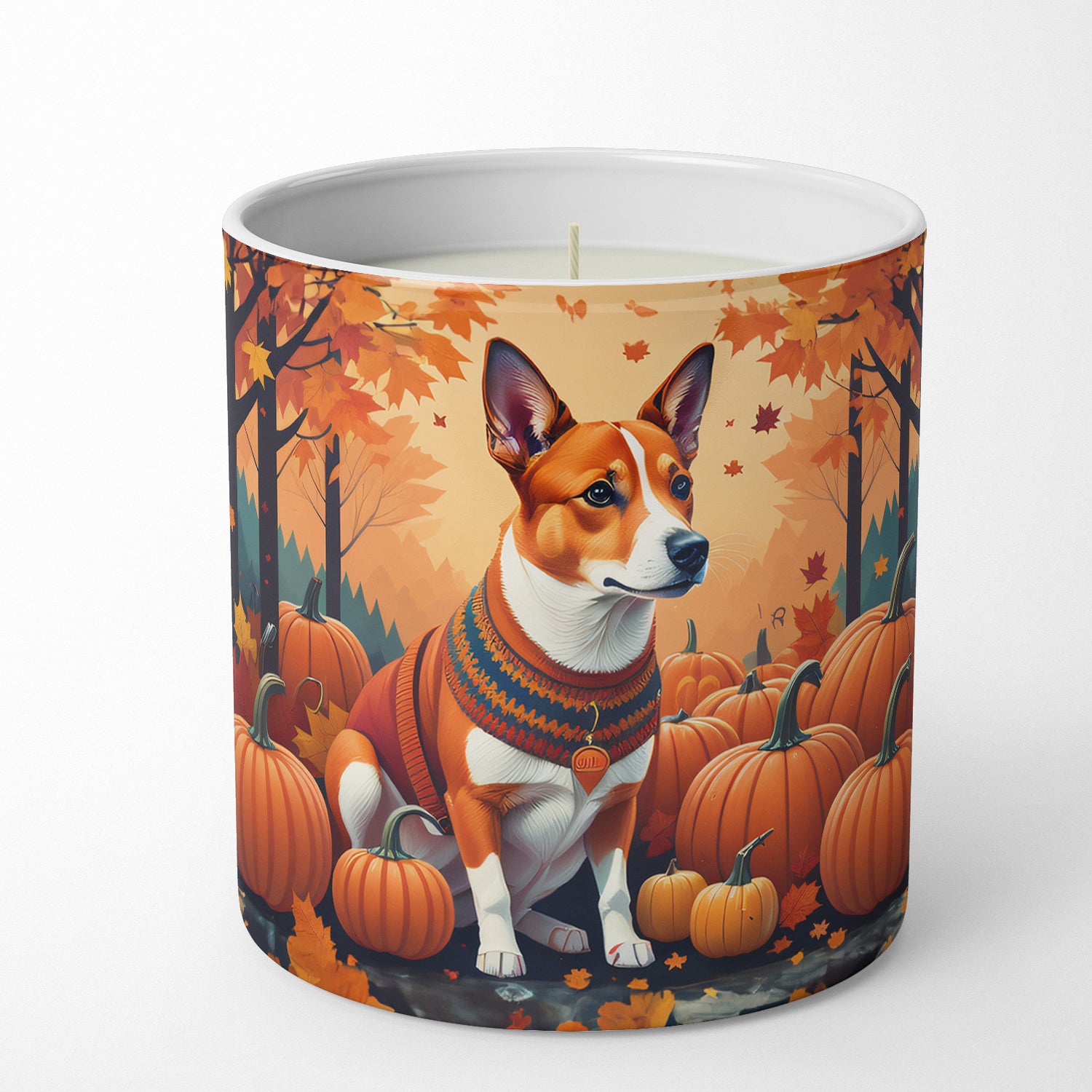 Buy this Red Basenji Fall Decorative Soy Candle