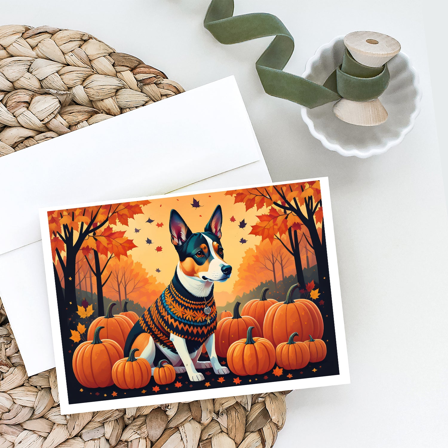 Buy this Basenji Fall Greeting Cards and Envelopes Pack of 8