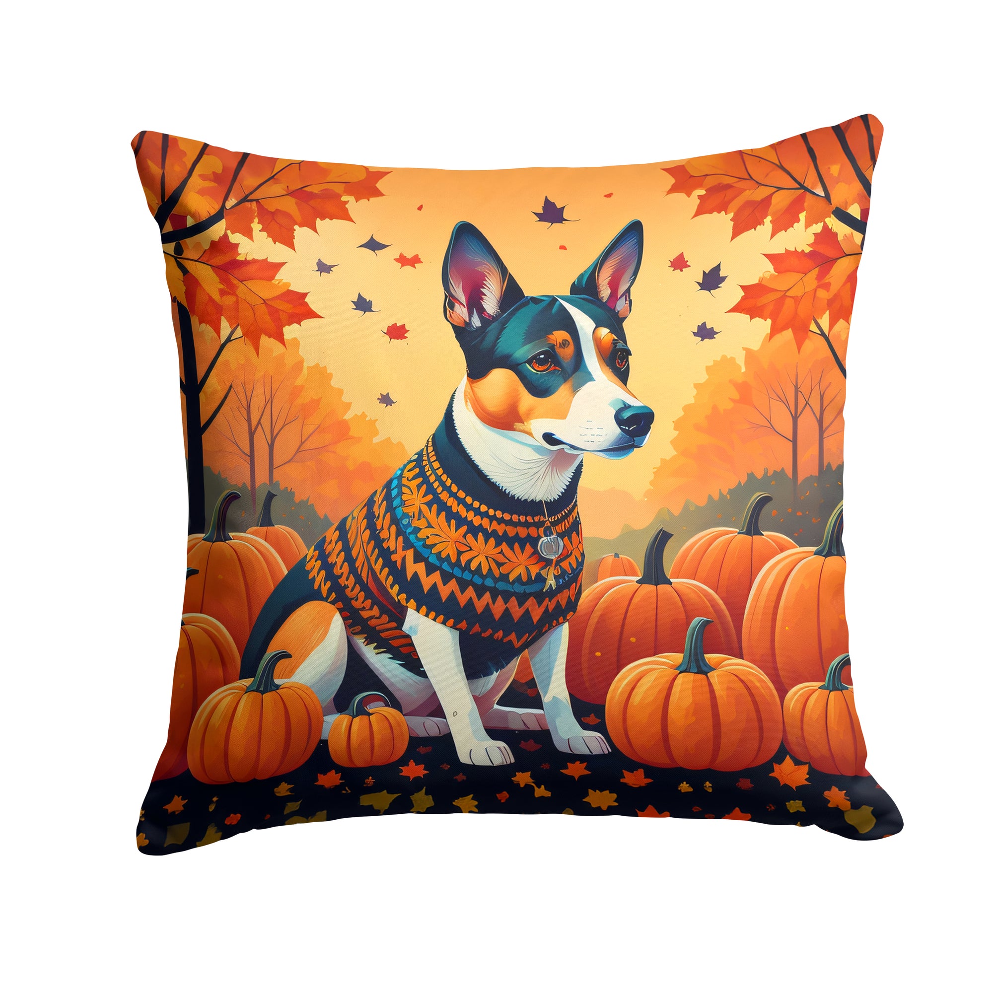 Buy this Basenji Fall Fabric Decorative Pillow