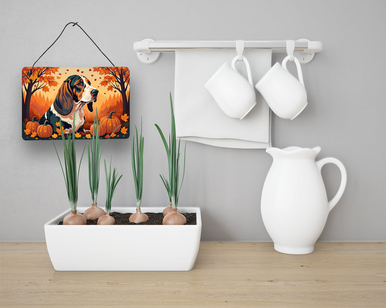 Basset Hound Fall Wall or Door Hanging Prints