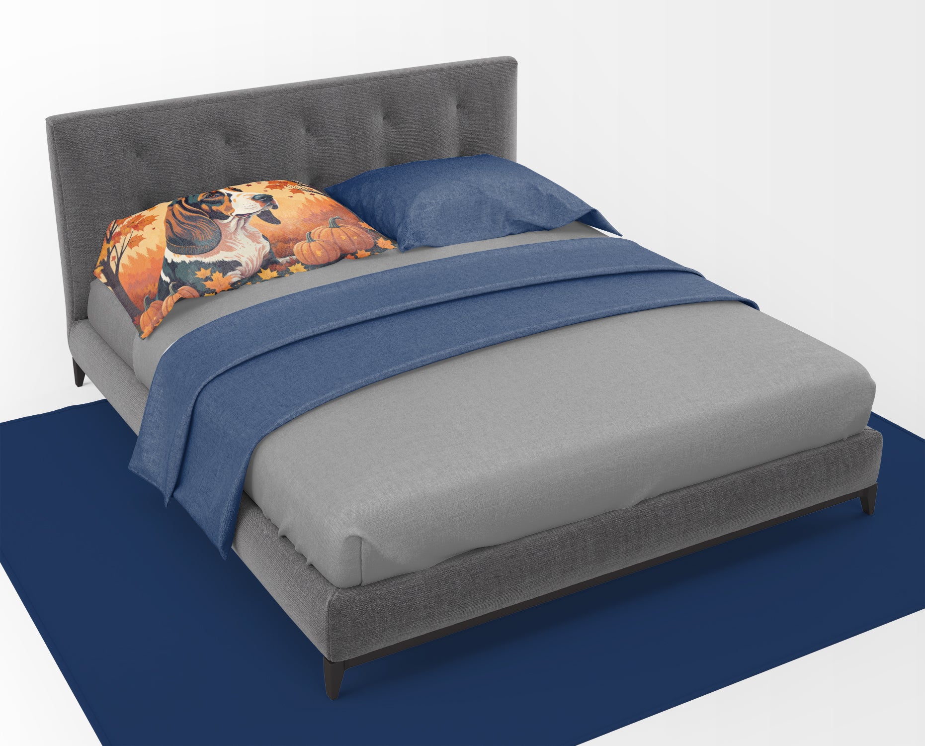 Basset Hound Fall Fabric Standard Pillowcase
