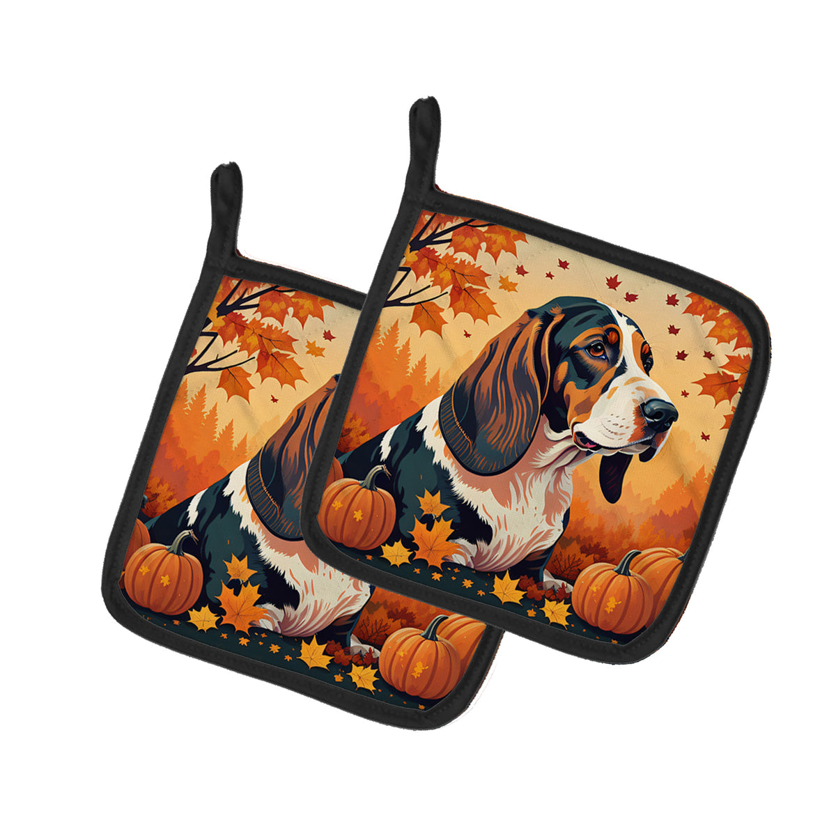 Buy this Basset Hound Fall Pair of Pot Holders