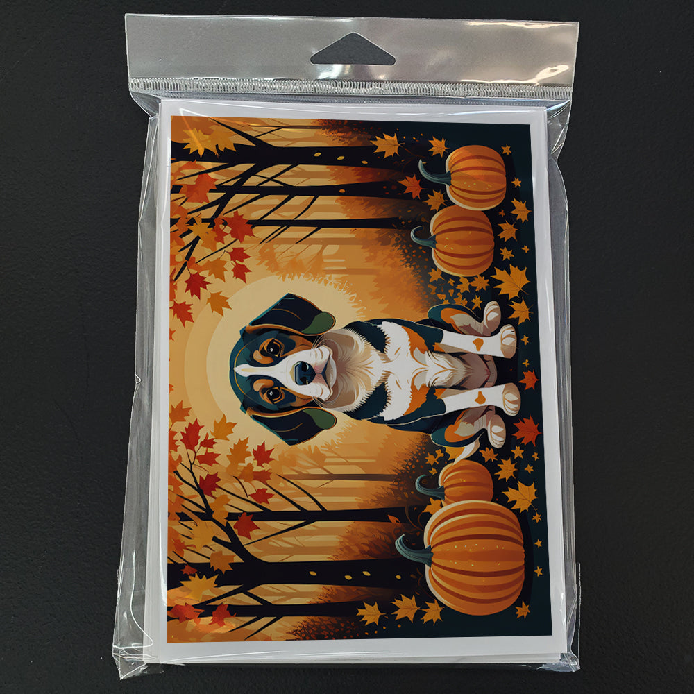 Beagle Fall Greeting Cards and Envelopes Pack of 8